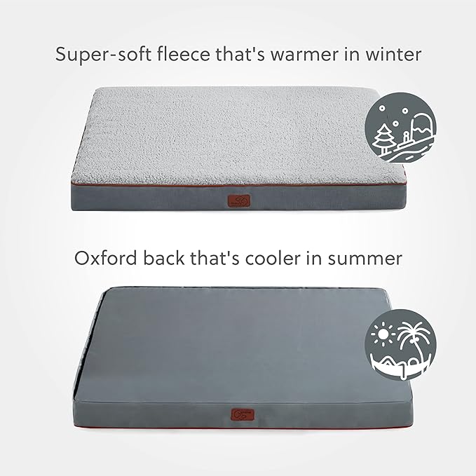 Bedsure Dog Bed Large Sized Dog - Orthopedic Waterproof Pet Beds with Removable Washable Cover, Egg Crate Foam Puppy Mat, Suitable for Pet Up to 65 lbs