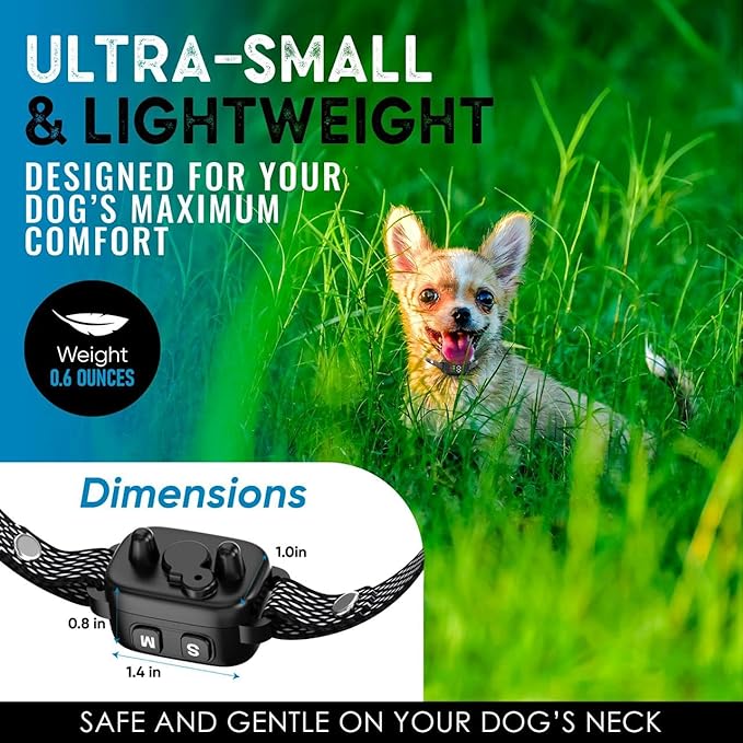 2 Pack Bark Collar for Small Dogs 5-15 lbs and Puppies - No Shock Anti Barking Collar - Rechargeable Smart Collar for Dog Training with 7 Sensitivity Levels and 3 Beep&Vibration Modes