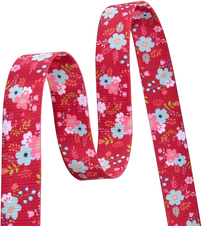 Dog Collar with Bohemia Floral Tribal Geometric Patterns - Soft Ethnic Style Collar Adjustable for Small Medium Large Dogs(Red Flower,XS)