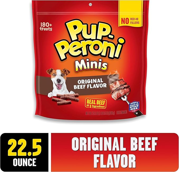 Pup-Peroni Mini Dog Treats, Original Beef Flavor, 22.5 Ounce, Made with Real Beef (Pack of 2)