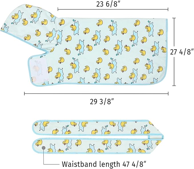 HDE Dog Bathrobe Super Absorbent Quick Drying Towel with Hood for All Dog Breeds Sizes S-XXL - Rubber Duck Puddles - L