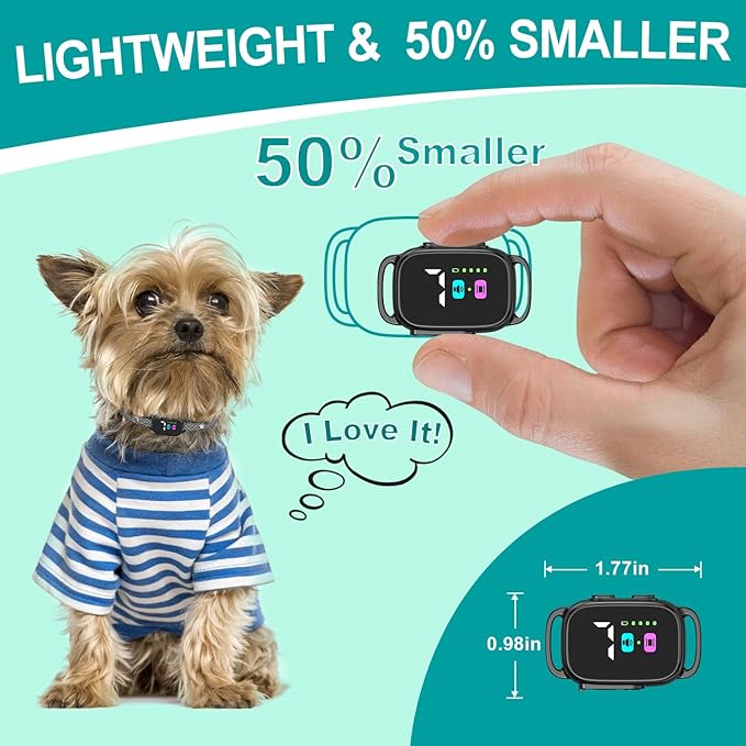 Anti-Bark Collar for Small Dogs, No Shock Anti Barking Collars with 7 Sensitivities, 3 Adjustable Modes Beep & Vibration, IP67 Waterproof - Effective & Humane, Premium Black