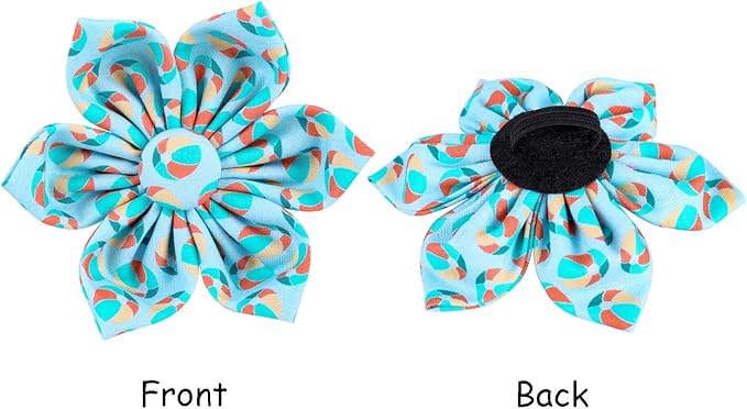 Lionet Paws Dog Collar with Flower - Cute Cotton Adjustable Flower Dog Collar with Metal Buckle for Large Dog Girl Boy, XL, Neck 16-26in