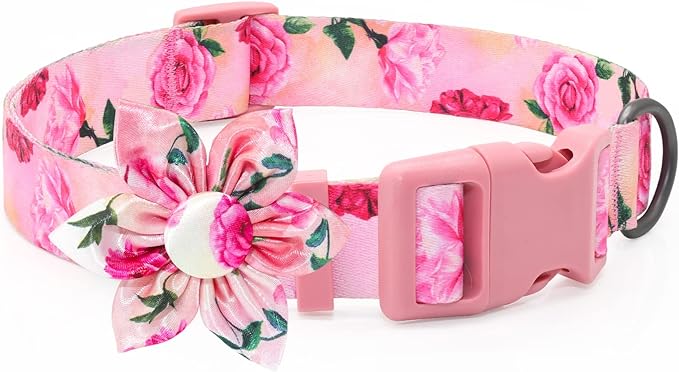 XS Dog Collar Fancy Floral Boy Dog Collar with Sunflower Bowtie Dog Collar for Cute Boy Male Cats Dogs Puppy Collars for Litter