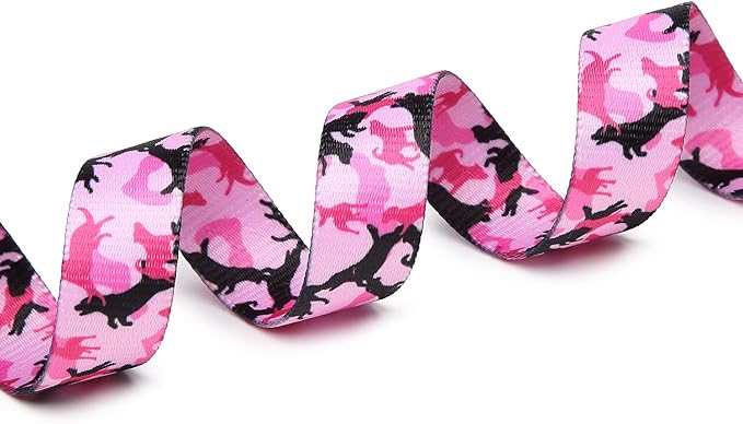Adjustable Dog Collar with Patterns, Ultra Comfy Soft Nylon Breathable Pet Collar for Small Dogs (XS, Dog Camouflage Pink)