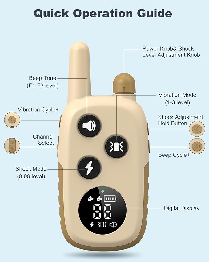 Jugbow Dog Shock Collar - 4200FT Dog Training Collar with Remote for 5-120 lb Large Medium Small Dogs, Rechargeable Waterproof IPX8 E Collars with Beep (1-3) Vibration(1-3) Safe Static(0-99)