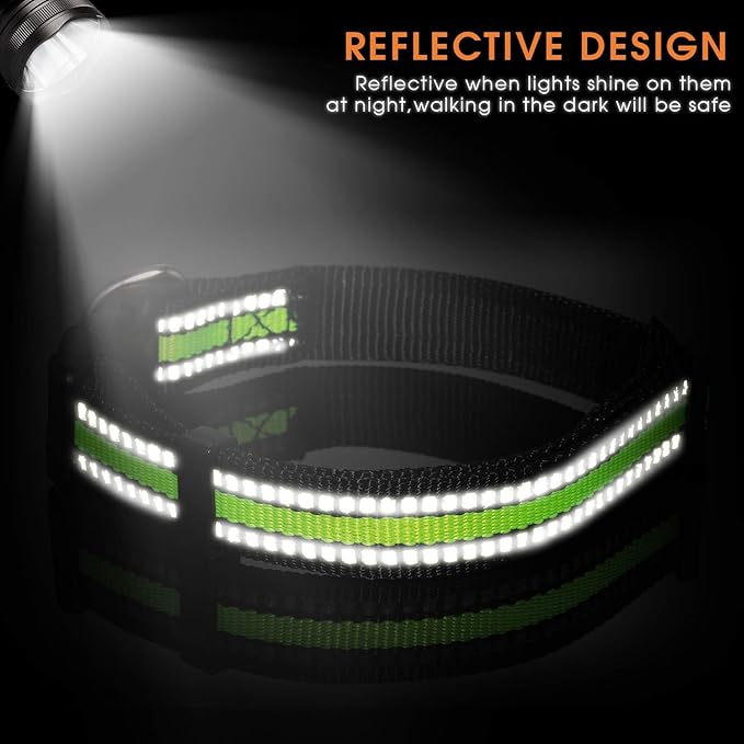 Weewooday 3 Pieces Reflective Dog Collar Nylon Adjustable Quick Release Pet Collars for Dogs(Small)