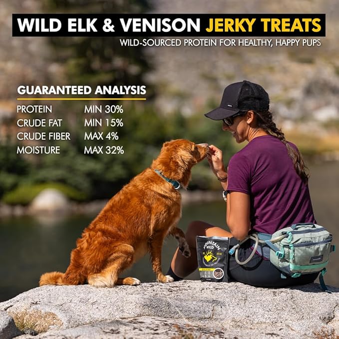 Venison Jerky Dog Training Treats, Grain Free, All Natural, No Fillers, No Artificial Preservatives - Nature's Purest Dog Treats - 8 oz Bag (2 Pack)