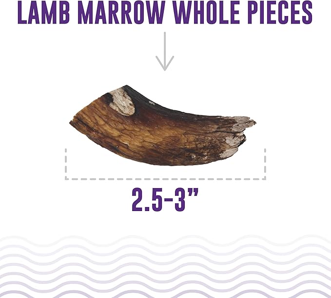 Icelandic+ Lamb Marrow - Whole Pieces - 4oz Bag - 2.5-3" Dog Chews, Long-Lasting Crunchy Treats, Keratin, All-Natural, Pet Snack, Edible & Digestible