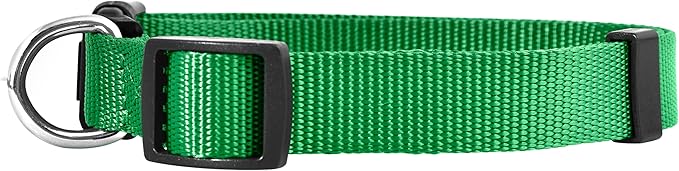 Native Pup Basic Nylon Dog Collar, Adjustable for Small, Medium, Large pet and Puppies Accessories, Cute Colors for Male, Female, boy, Girl, Puppy (Large, Green)