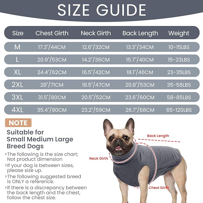 ROZKITCH Dog Sweaters Soft Fleece Pullover Sweatshirt Pajamas, Turtleneck Warm Pet Cold Weather Jacket Stretchy Vest Jumpsuit Apparel Outfit Clothes for Small Medium Large Dogs Walking Sleep Grey XL