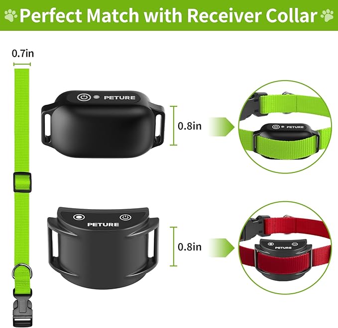 Replacement Collar for Shock Collar, Stylish & Comfortable Puppy Collar 2 Pack for Boy & Girl, Compatible with PetSafe Bousnic Sportdog Garmin Trainers for Small Medium Large Dogs (Green & Red)