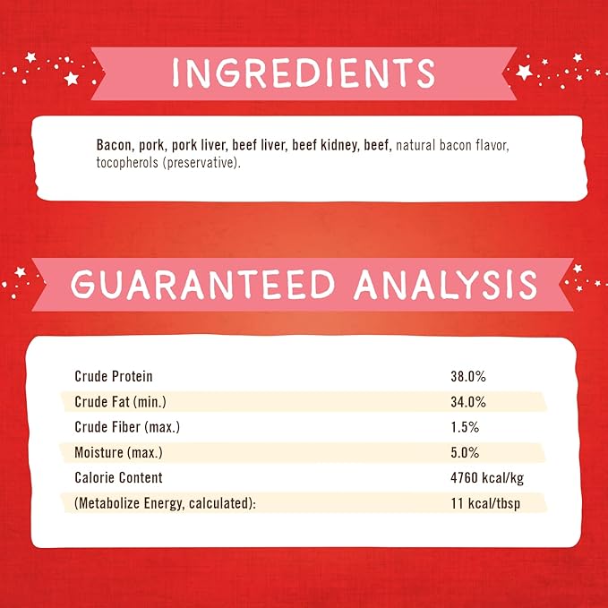 Stella & Chewy's Freeze-Dried Raw Marie's Magical Dinner Dust - Premium Bacon Dog Food Topper with Organic Fruits & Vegetables - Perfect for Picky Eaters - 7oz