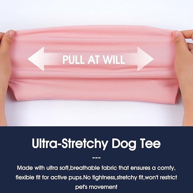 IECOii 2 Pack Dog T-Shirts for Small Medium Dogs,Lightweight & Comfortable – Easy to Wear,Machine Washable & Non - Fading – Perfect for Summer Indoor and Outdoor Use,Pink+Green,Large