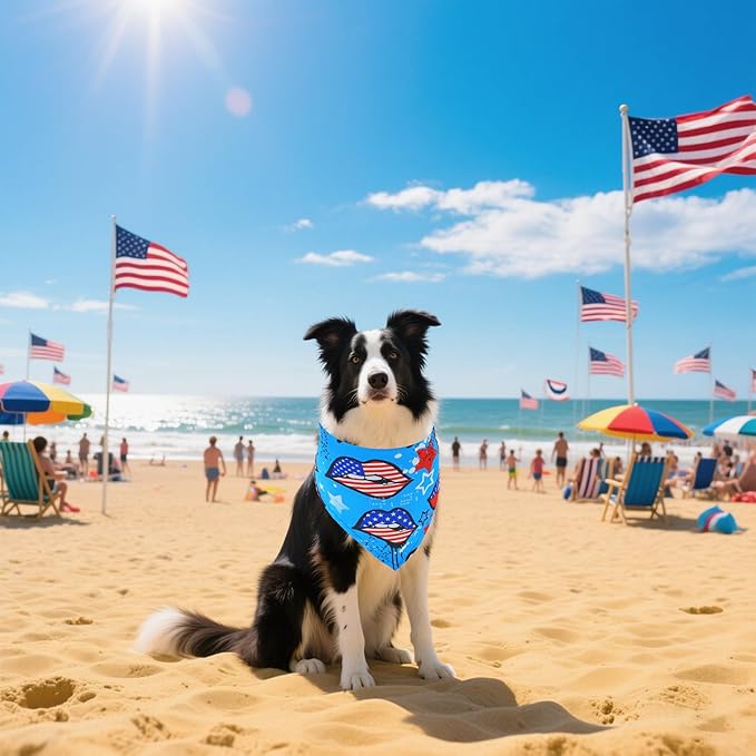 30 Pack Independence Day Dog Bandanas Bulk for Large Dogs Breed 33 Inch 4th of July Extra Large Dog Bandanas XL Patriotic Dogs Bandana Grooming L