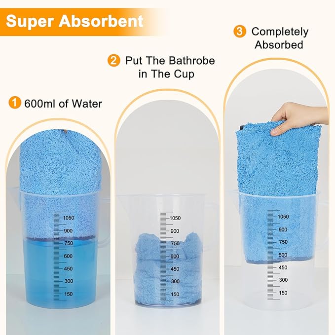 Dog Bathrobe Super Absorbent Dog Towels for Drying Dogs Large Quick Drying Puppy Robes for After Bath Soft Puppy Towel Adjustable Dry Coat to Keep Warm(S-XXL)