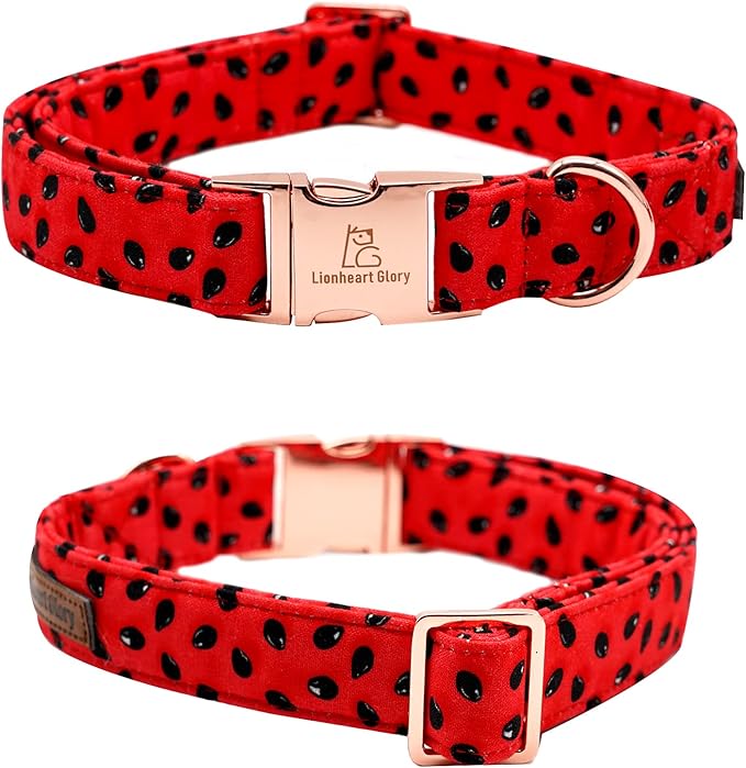 Lionheart glory Dog Collar, Watermelon Dog Collar with Bow, Summer Dog Bowtie Collar Cute Pet Collar Gift for Large Dog