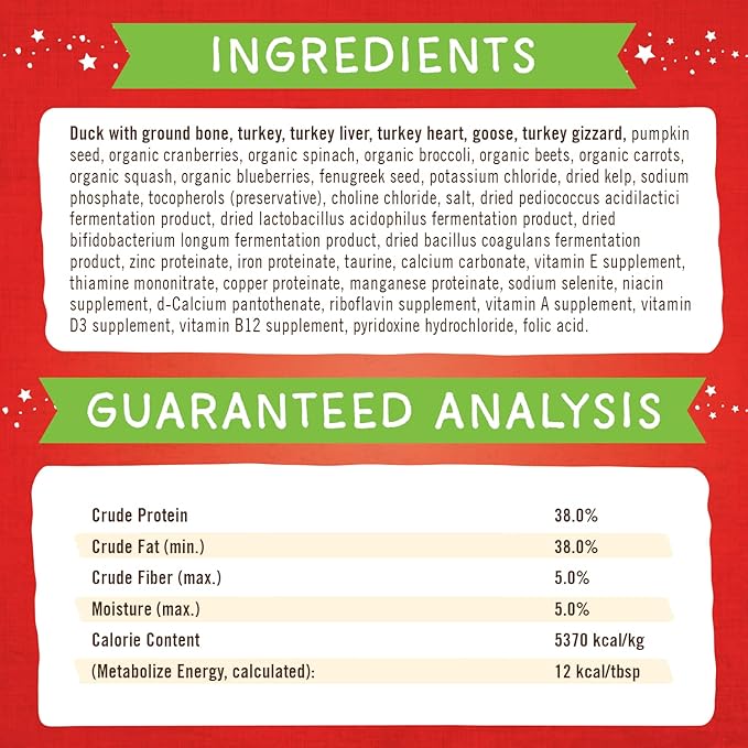 Stella & Chewy's Freeze-Dried Raw Marie's Magical Dinner Dust - Premium Duck & Turkey Dog Food Topper with Organic Fruits & Vegetables - Perfect for Picky Eaters - 7oz