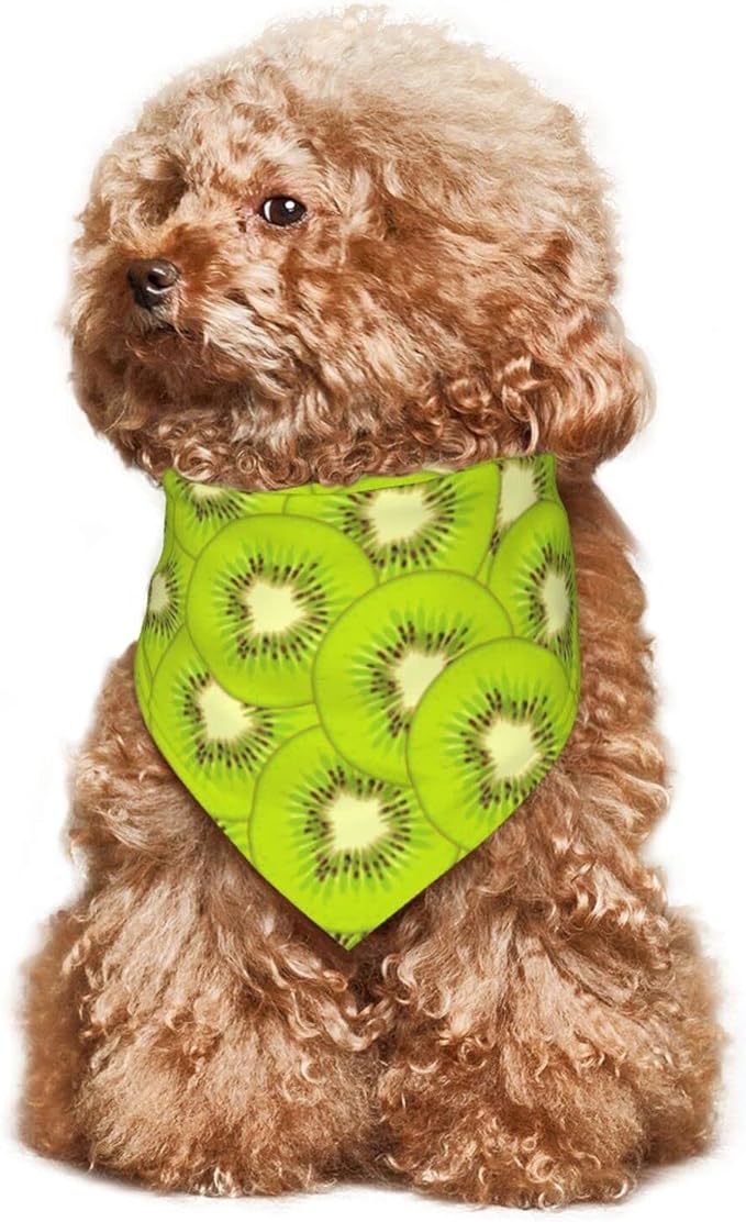 Kiwi Fruit Texture Dog Bandana Scarf Triangle Bibs Pet Accessories Cat Kerchief