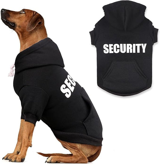 Security Dog Sweater Soft Brushed Fleece Clothes Hoodie Sweatshirt with Pocket Dog Sweaters for Large Dogs(XL)
