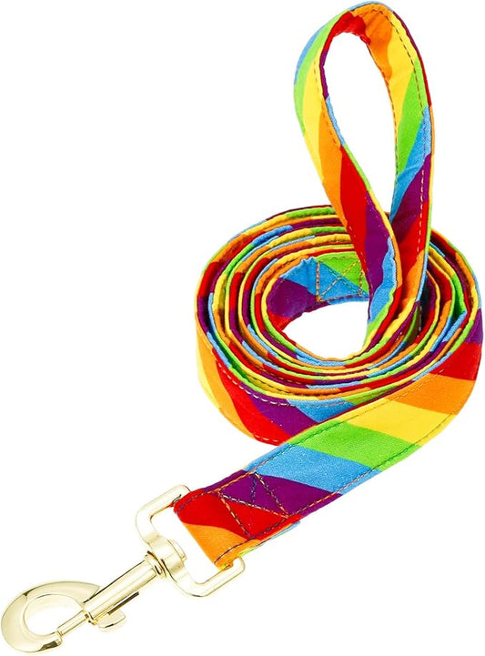 Tunkoo Rainbow Dog Leash LGBT Flag - Stylish, Safe, Comfortable for Small Medium Large Dogs Pets Daily Walking M