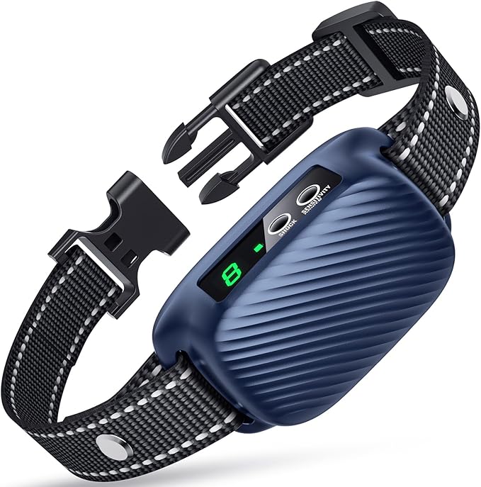 Dog Bark Collar, Automatic Bark Collar with 8 Adjustable Sensitivity for Large Medium Dogs, Humane No Bark Control Collar with Beep Vibration, Smart Anti Barking Collars