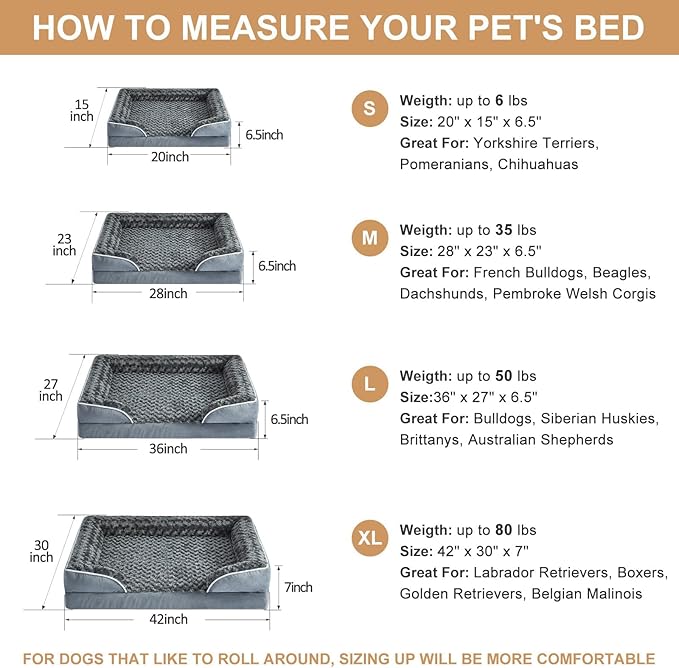 WNPETHOME Waterproof Extra Large Dog Bed with Sides, Orthopedic XLarge Dog Couch Bed with Washable Removable Cover, Non-Slip Foam for Sleeping