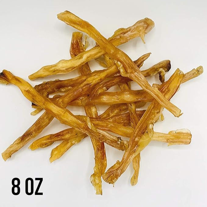 Beef Tendons for Dogs Made in USA. 6-10 Inch Grass Fed Farm-Raised American Beef Dog Treats. All Natural Dog Dental Chews. Grain Free Odor-Free Beef Dog Chews 8 Ounce