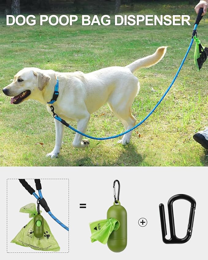 Joytale Reflective Dog Leash, Heavy Duty Nylon Rope with Poop Bag Holder, Highly Reflective Threads Leashes for Medium Large Dogs, SkyBlue, 6'×1/2''