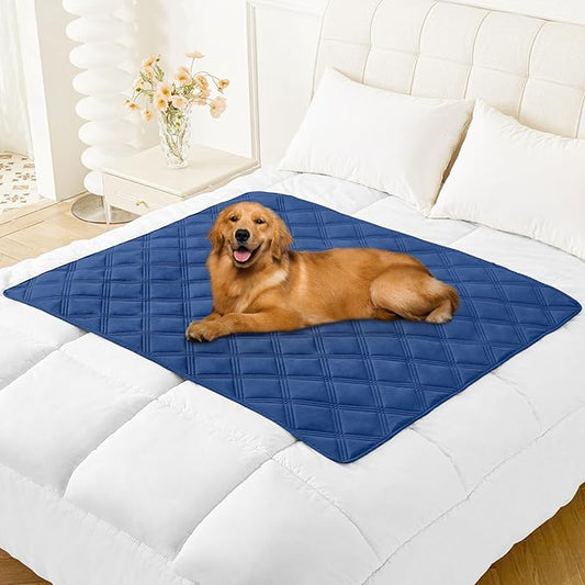 Smiry Waterproof Dog Bed Cover Blanket 40x50, Soft Reversible Pet Blanket, Washable Leakproof Cats Dogs Couch Cover for Sofa, Couch, Furniture, Navy/Blue