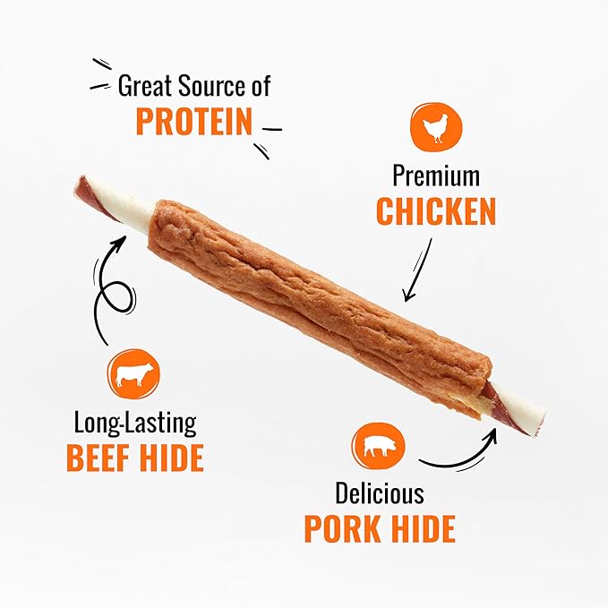 Good ‘n’ Fun Triple Flavor Ribs Chews for All Dogs, 12 Ounces, Treat Your Dog to Long-Lasting Chews Made with Beef Hide, Chicken and Pork Hide