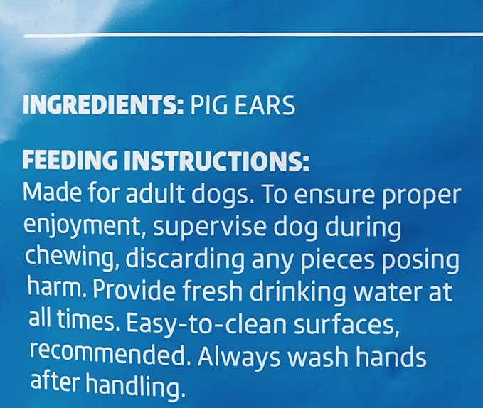 Amazon Brand - Wonder Bound Whole Pig Ears, Single Ingredient, Highly Digestible, Dog Treats for Puppy and Large/Medium Dogs, Pork, 18 count, 12.7 ounce (Pack of 1)