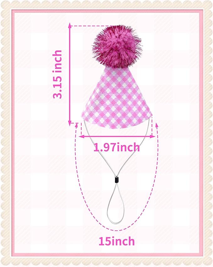 PET SHOW 10 Pack Mini Party Hats for Small Dog Birthday Stuffed Animals Dolls Puppy Cats Adjustable Headband Colorful Holiday Felt Hats Kitten Pet Grooming Costume Accessories