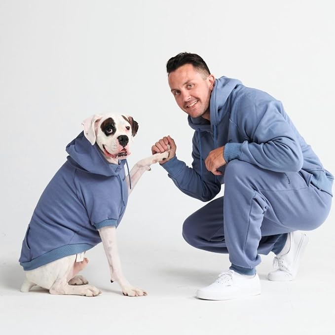 Spark Paws Dog Hoodie - Premium Quality, Buttery Soft, Superior Comfort and Fit, Calming Fleece Interior, Suitable for All Breeds - Slate Blue - 4XL