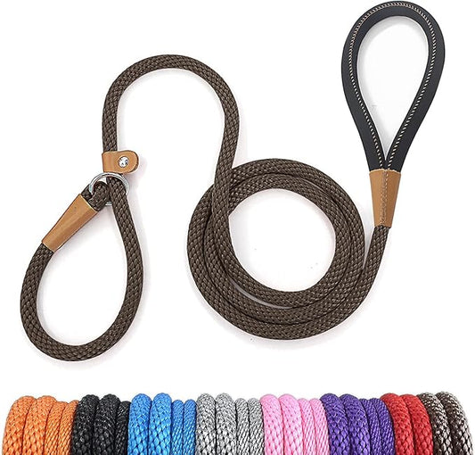 lynxking 8 FT Dog Leash Slip Lead 2 Pack Strong Heavy Duty Braided Dog Training Leash No Pull Training Lead Leashes for Medium Large and Small Dogs
