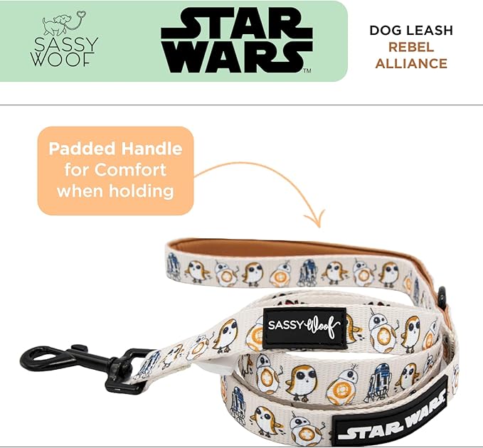 Star Wars™ The Rebel Alliance Dog Leash 60-Inch with Neoprene Padded Handle - Comfortable, Durable, and Stylish for Small to Large Dogs