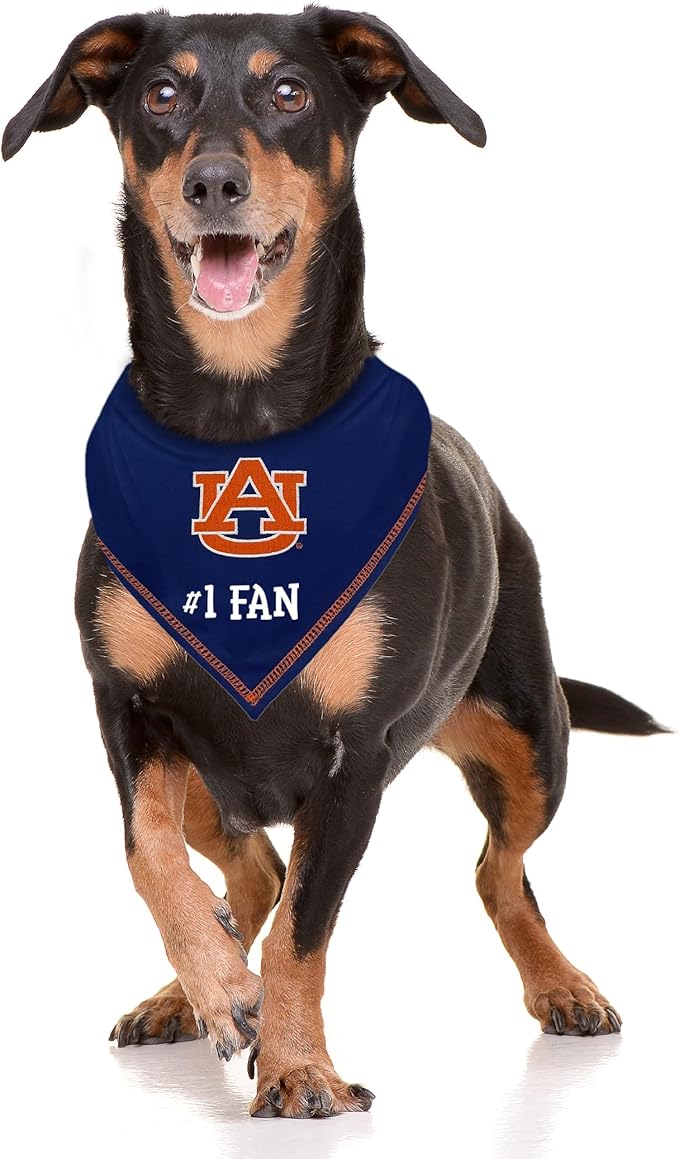 NCAA Auburn Tigers Personalized Tie Bandana for Dogs & Cats, Size Large/X-Large. Custom Dog Bandana Scarf Bib for Pet Cat Dog. The Ultimate Game-Day & Party Customizable Bandana