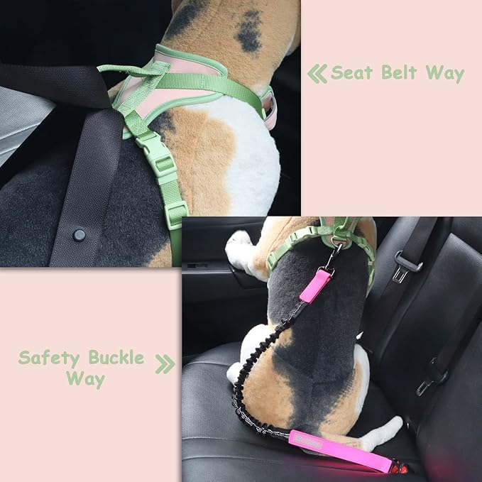 No Pull Dog Harness Adjustable Soft Padded Pet Vest with Control Handle Adorable Daily Harness for Dogs(Gossamer Pink S)