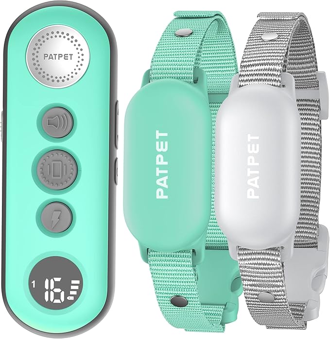 PATPET Shock Collar for Dogs(10-120lbs), 4000ft Rechargeable IPX7 Waterproof Training Collar with Remote for 2 Dogs- Electric Dog Collar for Small Medium Large Dogs 2 Packs