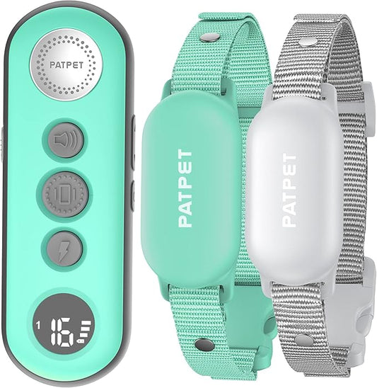 PATPET Shock Collar for Dogs(10-120lbs), 4000ft Rechargeable IPX7 Waterproof Training Collar with Remote for 2 Dogs- Electric Dog Collar for Small Medium Large Dogs 2 Packs