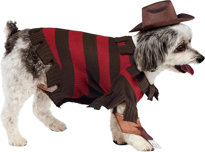 A Nightmare on Elm Street: Freddy Krueger Pet Costume for Dogs or Cats by Rubies, XL