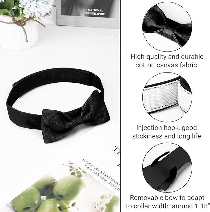 Segarty Dog Wedding Outfit, Adjustable Black Bowtie Collar for Extra Large Dogs, Durable Dog Neck Tie Tuxedo Comfortable Pets Grooming Accessories for Formal Wedding Holiday Birthday Gift Party