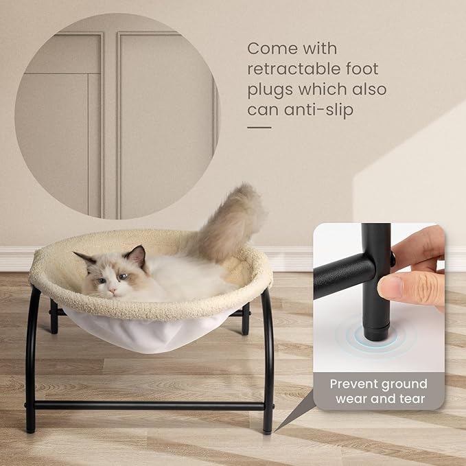 Cat Bed Dog Perch Pet Hammock Bed Pet Sleeping Cat Supplies Pet Supplies Whole Wash Stable, Detachable, Breathable, Easy Assembly Indoors Outdoors, 16.9 in x 16.9 in x 9.5 in