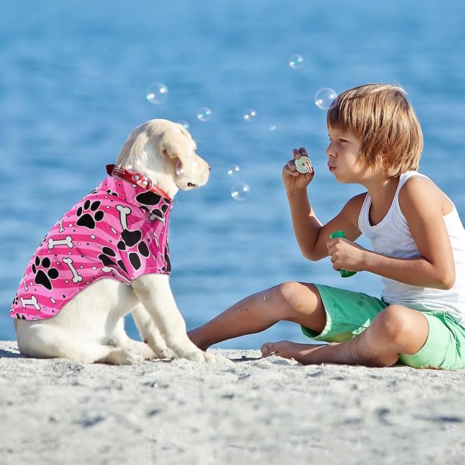 Weewooday 4 Pieces Pet Summer T-Shirts Hawaii Style Floral Pet Dog Shirt Breathable Cool Clothes Beach Seaside Puppy Sweatshirt for Small Puppy(Bright Style,M)