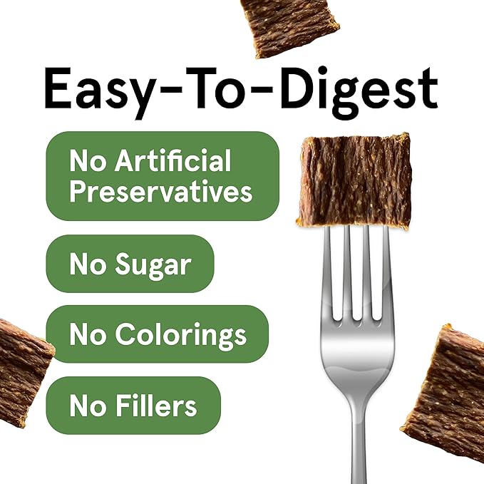 Real Meat Dog Treats - 26oz Bag of Bite-Sized Air-Dried Beef Jerky for Dogs - Grain-Free Jerky Treats Made up of 95% Free-Range, Grass Fed Beef - All-Natural High Protein Treats