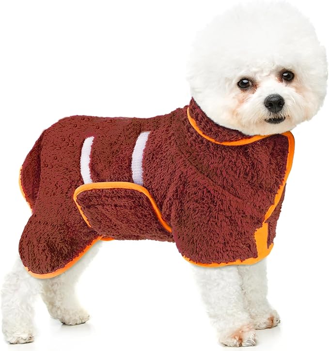 Bienbee Dog Bathrobe, Quick Drying Super Absorbent Dog Robes for After Bath, Warm Keeping Dogs Towel, Dogs Bath Supplies, Red S