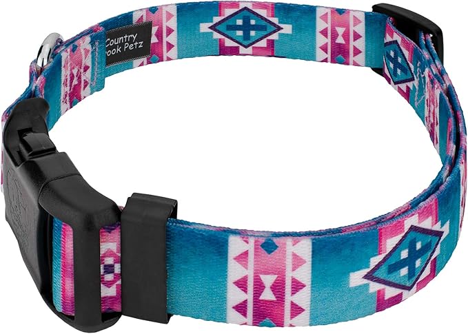 Country Brook Petz - Deluxe Albuquerque Dog Collar - Made in The U.S.A. - Country and Western Collection Featuring Rustic Designs (1/2 Inch, 2XS)