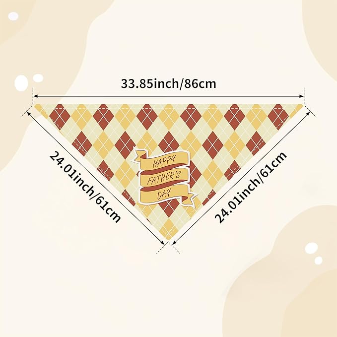50PCS Father’s Day Dog Bandanas for Large Extra Large XL XXL Triangle Bibs Head Scarves for Boys Girls Grooming Accessories Costume