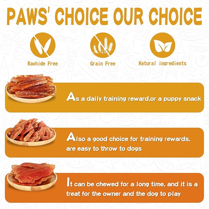 Chicken Jerky Dog Treats, Natural Dog Chicken Jerky Treats w/Taurine, Training Treats, 12.5 oz