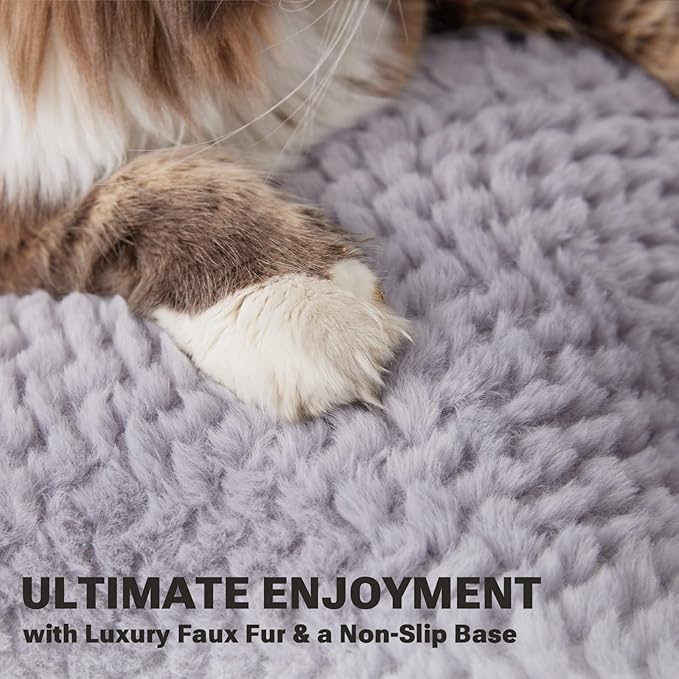 Soft Touch Orthopedic Dog Beds for Large Dogs, Waterproof Large Dog Crate Bed with Attachable Pillow Cushion, Removable Washable Cover, Non-Slip Bottom (Grey, L)